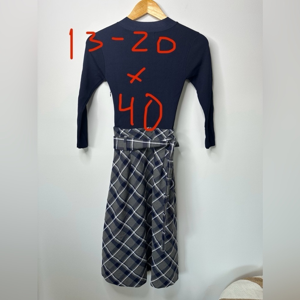 Vero Moda Women Checkered Fit And Flared Casual Dress, Navy Blue xs - Picture 8 of 10